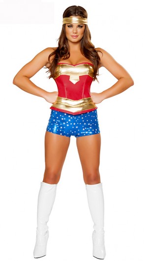  Red and Blue Sexy Supergirl Halloween Costume Cute Cosplay For Women MC00125