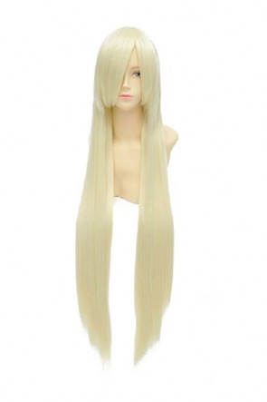 100cm Pale Golden Staright Inu x Boku SS Yukinokouji Nobara Cosplay Wig AC001213