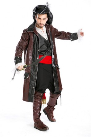 Full Set Mens Fancy Pirate Costume Cosplay Halloween  FHC0094