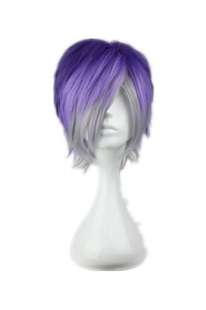 32cm Short Purple Gradient Diabolik Lovers Sakamaki Kanato Cosplay Wig AC001253