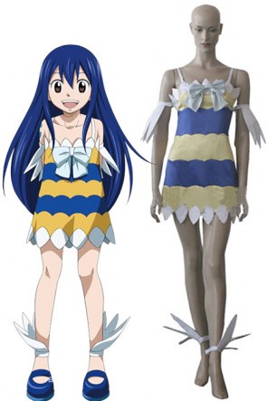 Fairy Tail Dragon Slayers Wendy Marvell Girl Dress Cosplay Costume AC0016