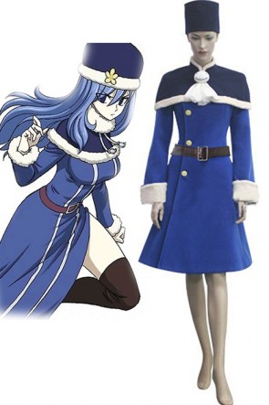 Fairy Tail Rain Woman Juvia Lockser Blue Lolita Dress Cosplay Costume AC0021