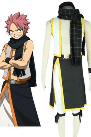Fairy Tail Natsu Dragneel Cosplay Costume Black And White Suit AC0034