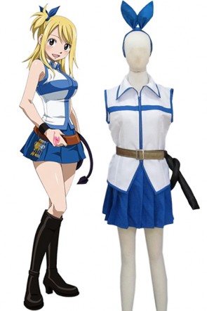Fairy Tail Lucy Heartfilia White Dress Cosplay Costume AC0033