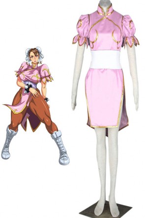 Street Fighter Chun-Li 3th Version Pink Cosplay Costume GC00139