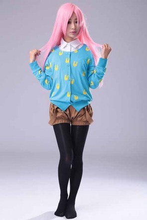 Super Sonico Blue Rabbit Printed Sweater Brown Bloomer Cosplay Costume GC00104