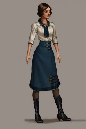 BioShock Infinite White Shirt Blue Skirt Suit Cosplay Costume GC0079