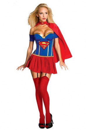 Supergirl Blue and Red Female Suit Holloween Costume MC00131