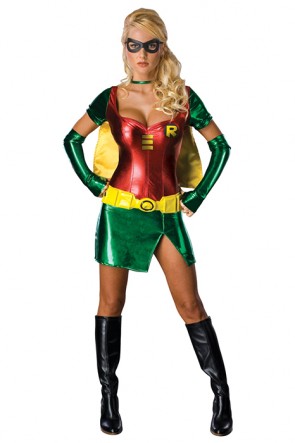 Supergirl Yellow Cloak Green Skirt Suit Cosplay Costume MC00136