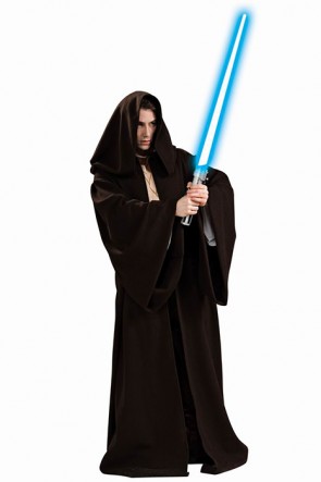 Star Wars Jedi Long Black Robe Halloween Cosplay Costume MC00153