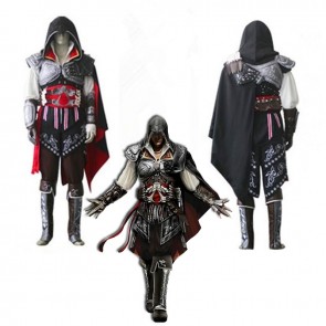 Assassin's Creed 2 Ezio Outfit Black Halloween Cosplay Costume
