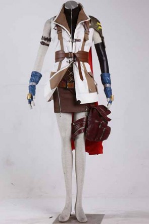Final Fantasy 13 - Thunder Red Cloak Suit Cosplay Costumes GC0044