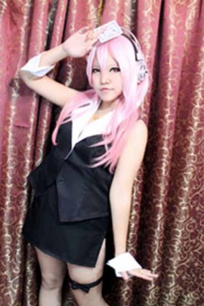 Super Sonico Black Casino Uniform Cosplay Costume GC00103