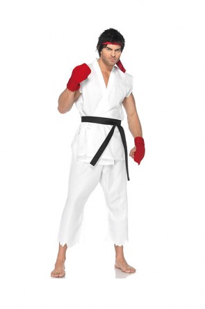 Street Fighter Ryu Cosplay Karate Licensed Halloween Costume  GC00148