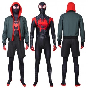 Spider Man Into The Spider Verse Miles Morales Suit Halloween Cosplay Costume