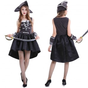 Adult Women's Pirate Black Dress Cosplay Costume