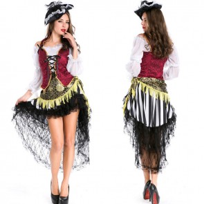 Halloween Adult Female Pirate Set Princess Tuxedo Cosplay Costume