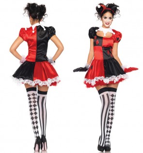 Halloween Circus Harley Quinn Clown Cosplay Costume