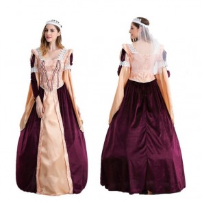 Halloween European Vintage Court Maxi Dress Evening Gown Cosplay Costume