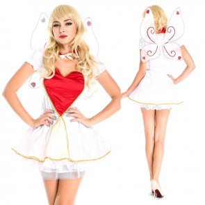 Halloween White Angel Butterfly With Wings Elf Cosplay Costume