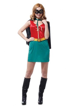 Robin Supergirl Heroine Halloween Costume Cosplay Red And Green Suit MC00147