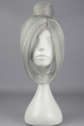 Prison School Shiraki Meiko Halloween Mixed Silver Grey Cosplay Wig AC00907