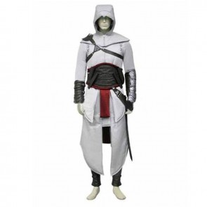 Assassin's Creed Altair Ibn-La'Ahad Grey Halloween Cosplay Costume Full Set