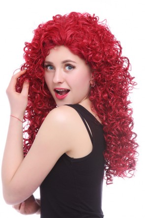 75CM Brave Merida Cosplay Wigs Red Curly Wigs CW00483