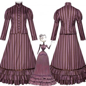 Corpse Bride Victoria Everglot Halloween Cosplay Costume Full Set