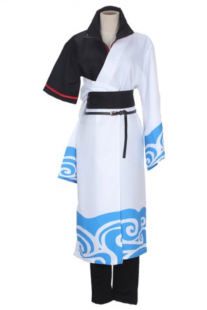 Gintama Sakata Silver Black And White Suit Animation Cosplay Costume  AC00188
