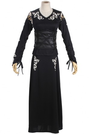 American Movie Harry Potter Bellatrix LeStrange Slim Printing Black Long Dress  MC0051