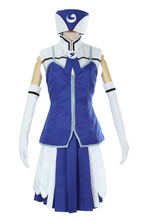 Fairy Tail Rain Woman Juvia Lockser Blue Evening dress Cosplay Costume AC0022