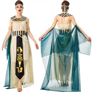 Cleopatra Retro Gorgeous Lake Blue Dress Halloween Cosplay Costume
