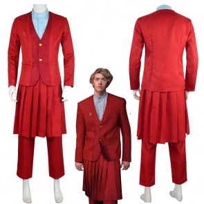 The Hunger Games Coriolanus Snow Red Suits Halloween Cosplay Costume