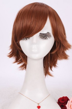 25cm short brown synthetic Japanese Anime Hitman Reborn men Cosplay full  hair  wig  AC001091