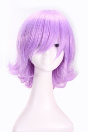 25-30cm short purple Anime Haruhi Suzumiya cosplay party full hair wig AC001151