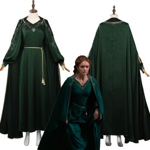 House of the Dragon Alicent Hightower Dress With Cloak Halloween  Cosplay Costume