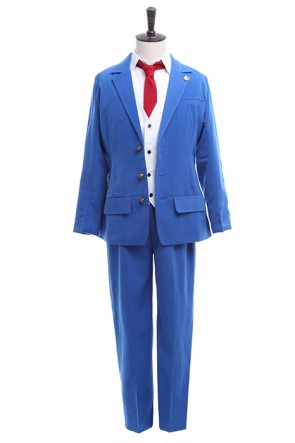 Ace Attorney Phoenix Wright Men Blue Suit Sets With Badge Cosplay Costumes AC00100