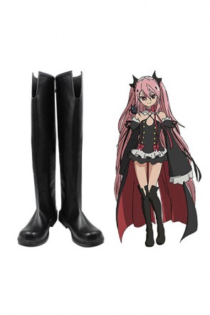 Seraph Of The End Krul Tepes Black Cospaly Boots AC00884