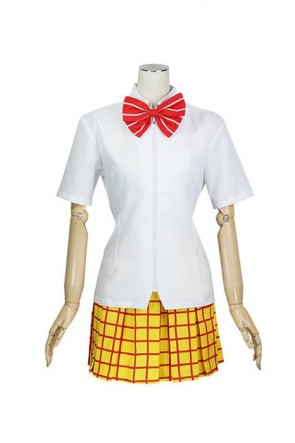 Yowamushi Pedal Sohoku High School Girl's Summer Uniform White Cosplay Costume AC00941