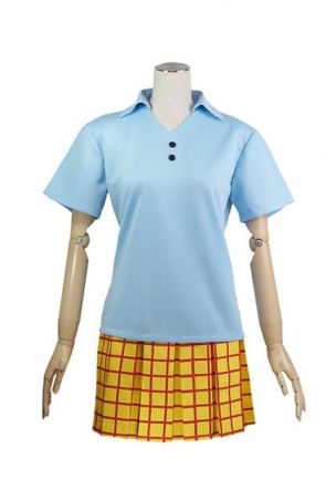 Yowamushi Pedal Sohoku High School Girl's Summer Uniform Blue Cosplay Costume AC00942