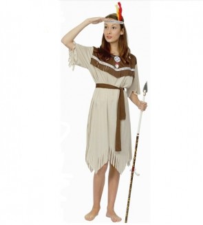 Women’s Halloween Party Costume Indians Savage Dentate Hem Dress FHC00169