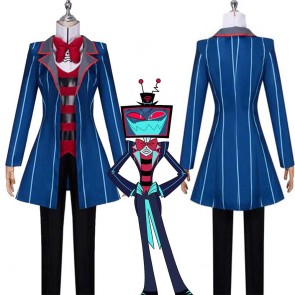 Hazbin Hotel Vox Halloween Blue Cosplay Costume Full Set