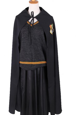 Harry Potter Cedric Cloak Magic Robe Black Cosplay Costume MC0055