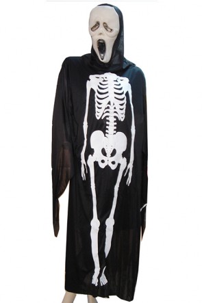 Harry Potter Skeleton Ghost Prisoner Black Cosplay Costume With Mask MC0053