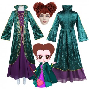 Hocus Pocus 2 Halloween Winifred Dress Cosplay Costume