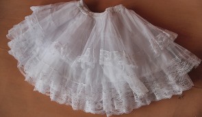 Gothic White Organza Layered Lolita Skirt LS006