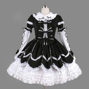 Black And White Bows Elegant Gothic Lolita Dress LD00271