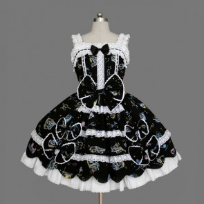 Black And White Sleeveless Cute Sweet Lolita Dress LD00283