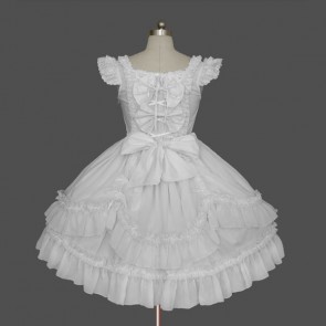White Sleeveless Stylish Cotton Sweet Lolita Dress LD00285